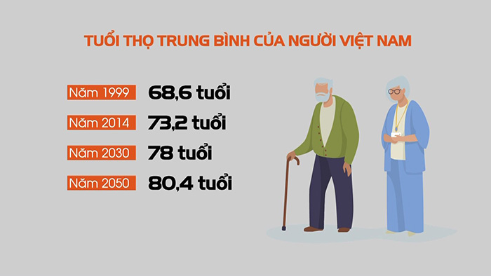 Độ tuổi già hóa dân số tại Việt Nam.